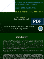 Application of Natural Fibre (Jute) Products: International Jute Study Group Dhaka, Bangladesh