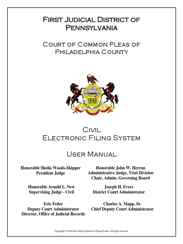 First Judicial District of Pennsylvania Court of Common Pleas of