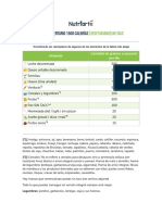 Plan Alimentario 1500 Calorías: (Vegetariano) SIN TACC