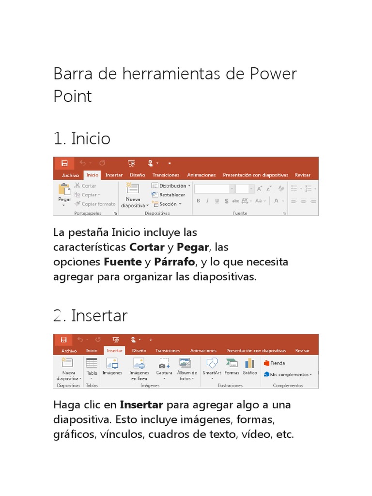 Barra de Herramientas de Power Point | PDF | Animación | Diseño