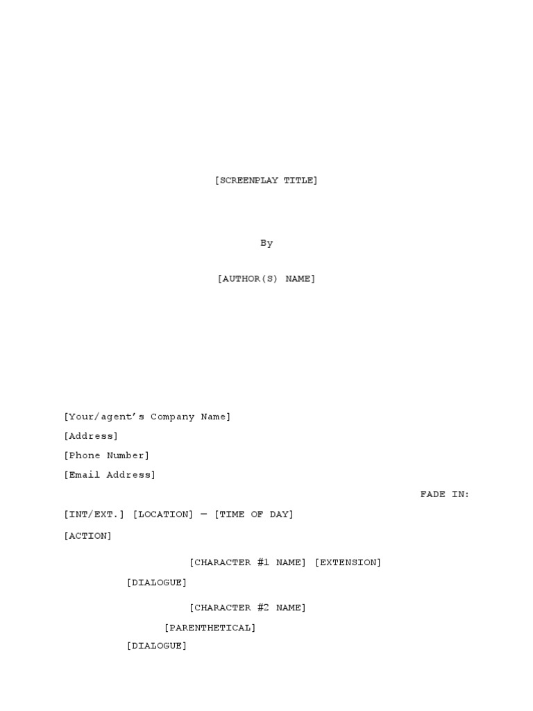 Screenplay Format Template | PDF