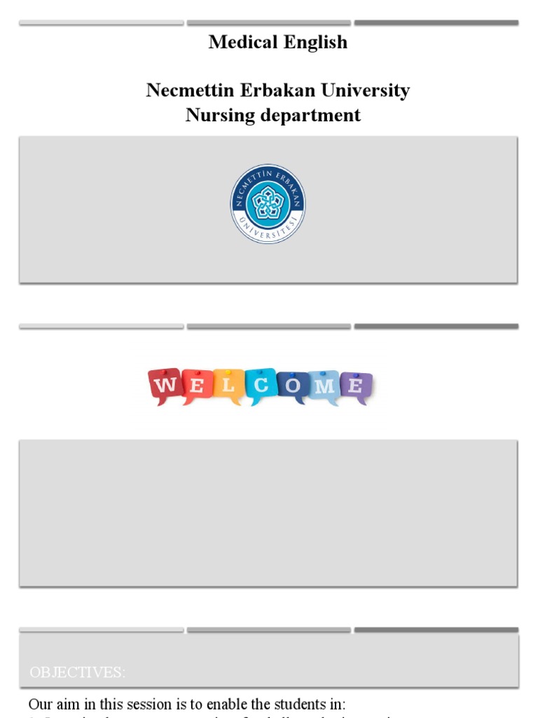 Medical English for Nursing Students | PDF