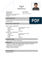 Resume OF Mujtahid Hassan: Mailing Address: Contact Number