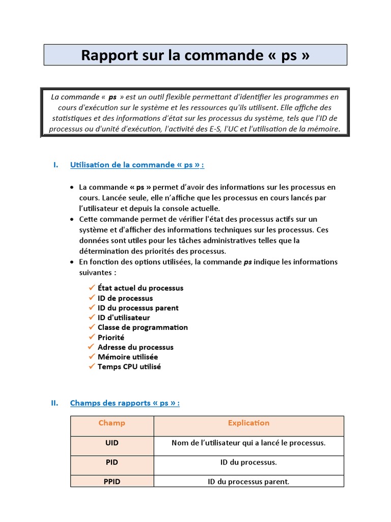 Guide de la commande "ps" pour sysadmins | PDF | Processus ...