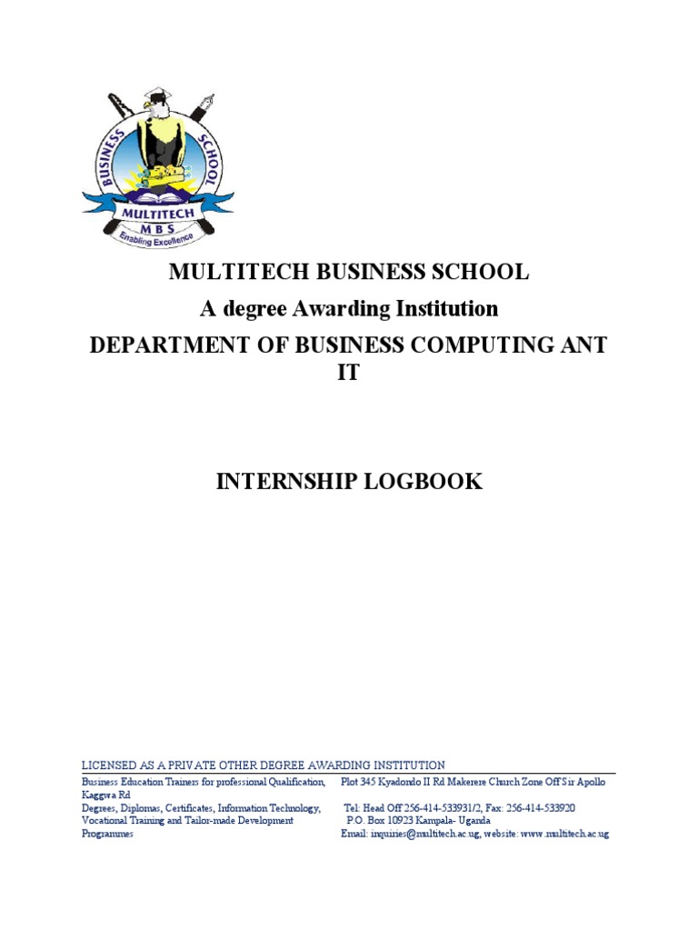 Internship Log Book PDF Diploma Academic Degree