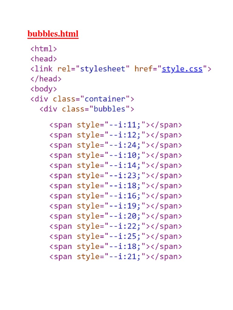 Bubbles Animation Using CSS PDF