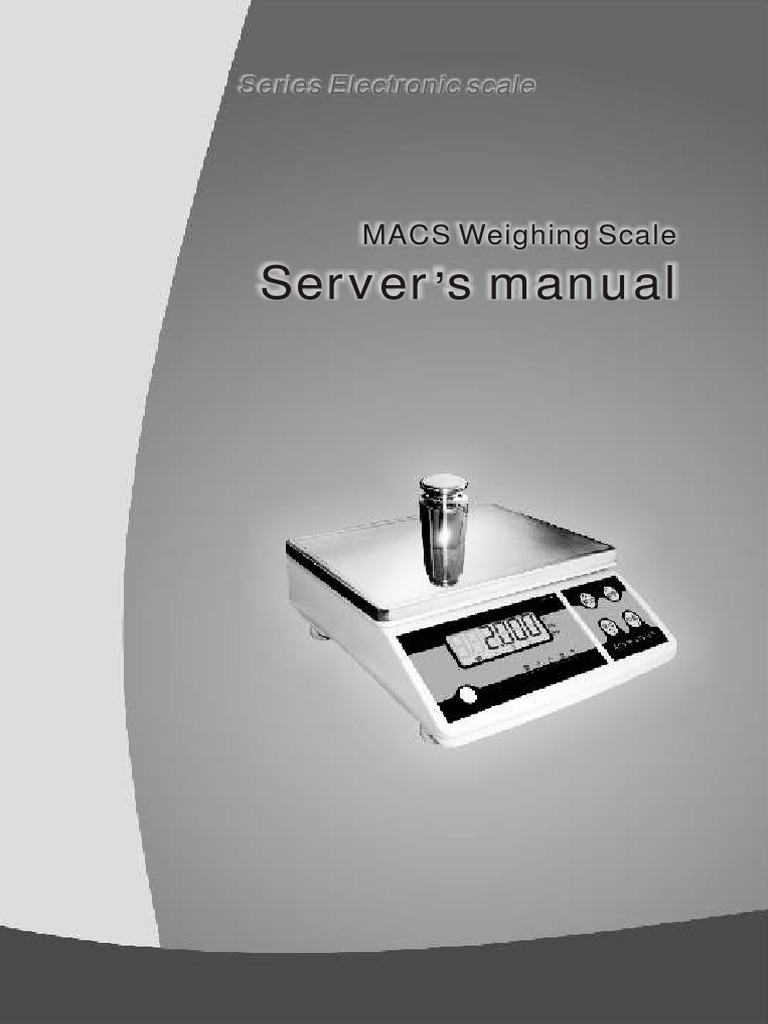 Manual For HW945 Macs Weighing Scale | PDF | Weight | Calibration