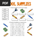 Fichas de Los Utiles Escolares en Ingles Gratis | PDF
