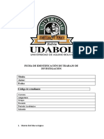 Ficha de Identificación de Trabajo de Investigación Título: Autor: Fecha: Código de Estudiante