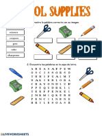 School Supplies: 1. Arrastra La Palabra Correcta Con Su Imagen