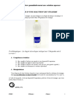 CHIMIE: Caractériser Quantitativement Une Solution Aqueuse Etude D'Une Solution de Vinaigre