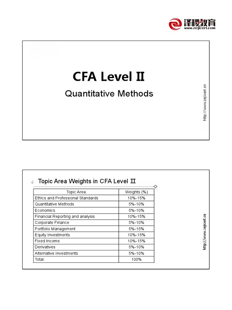 CFA Level II: Quantitative Methods | PDF | Autocorrelation | Errors And ...