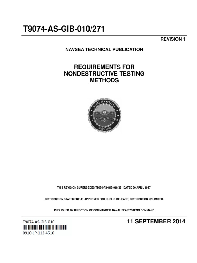 Ref 2 4 T9074 As Gib 010 271 Rev 1 Pdf Nondestructive Testing