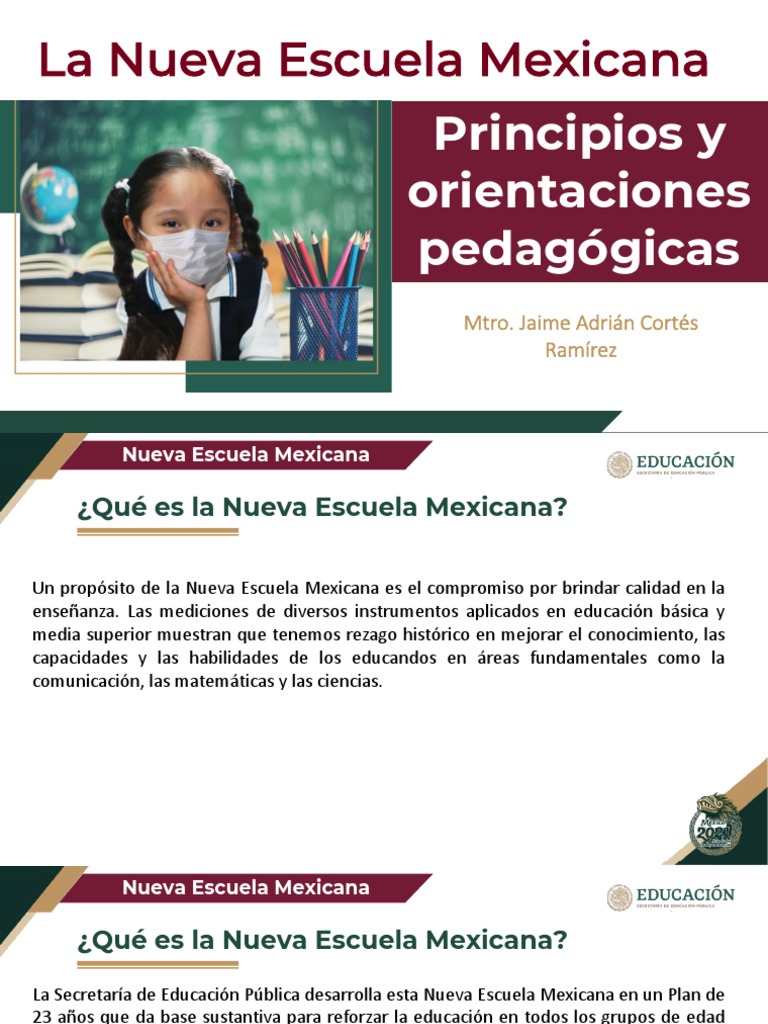 Principios de la Nueva Escuela Mexicana | PDF | Aprendizaje | Maestros