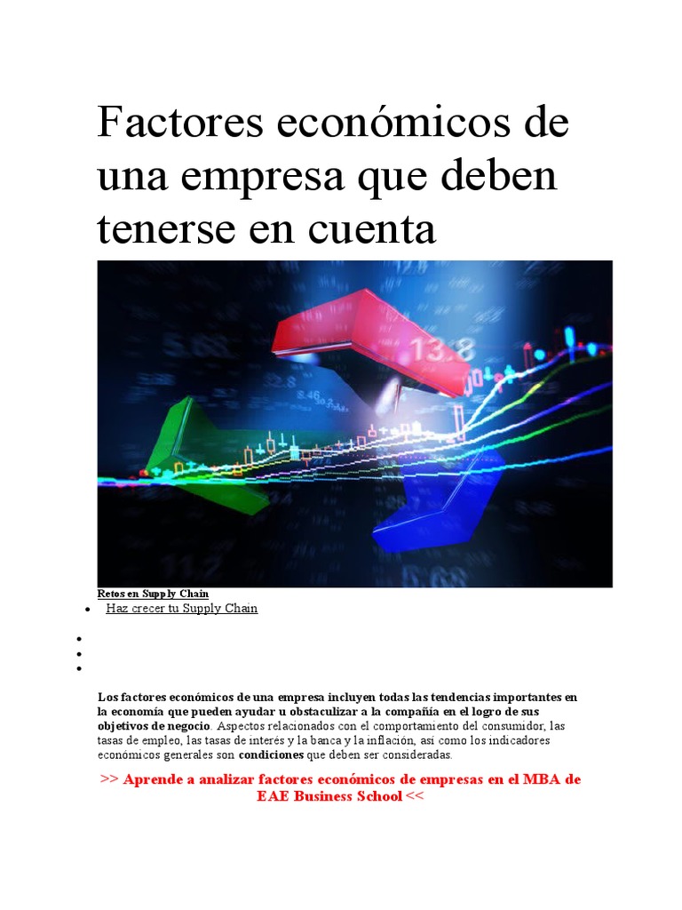 Factores Económicos de Una Empresa Que Deben Tenerse en Cuenta | PDF ...