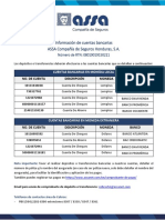 Información de Cuentas Bancarias - ASSA Honduras - 2022