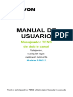 Manual de Usuario: Masajeador TENS de Doble Canal