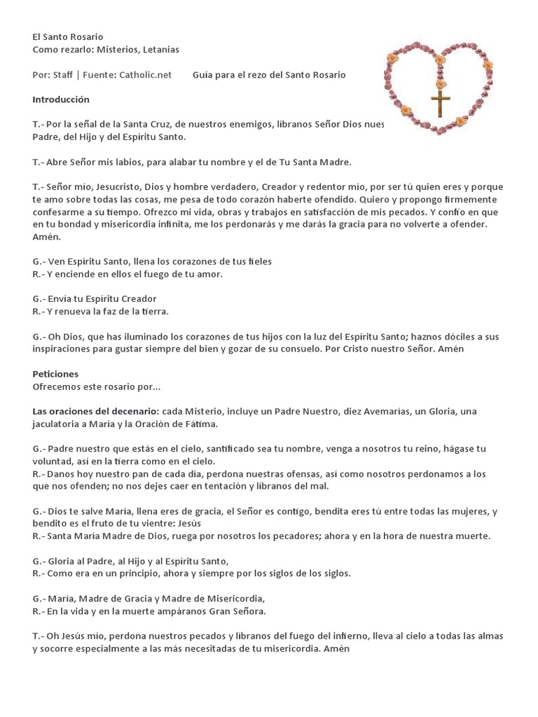 Guía para Rezar el Santo Rosario | PDF | María, madre de Jesús | Jesús