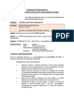 Contratación almacenero obra educativa