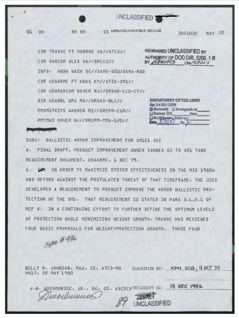 Ballistic Armor Upgrade for XM1 Tank | PDF | Gun Turret | Projectiles