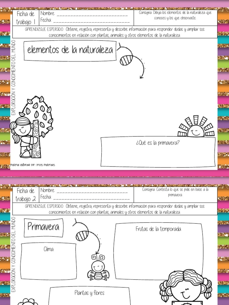 Fichas de Trabajo sobre la Primavera | PDF | Naturaleza | Aprendizaje