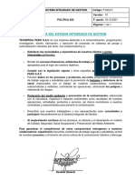 Politica Del Sistema Intregado de Gestion - SST