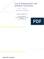 Derivatives of exponential and logarithmic functions