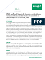 Eficacia Da Infiltracao Intra-Articular de Acetato de Metilprednisolona Versus Triancinolona Acetonida