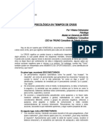 Salud Psicológica en Tiempos de Crisis