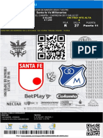 Santa Fe Vs Millonarios: DOM 26 MARZO 2023 7:45 PM Estadio El Campín - Carrera 30 Y Calle 57 Visitante: Servicio