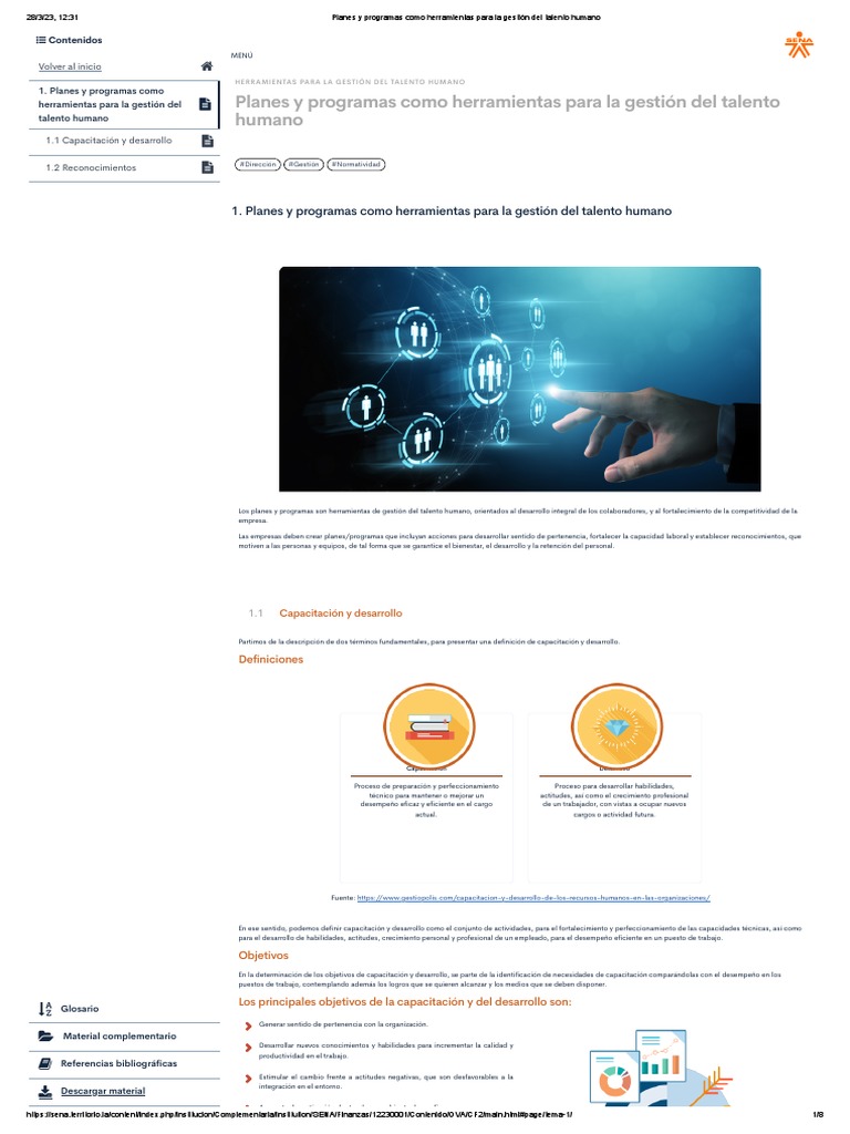 Planes y Programas Como Herramientas para La Gestión Del Talento Humano ...