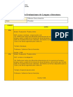 Calendario de Evaluaciones Ins. de Lengua 