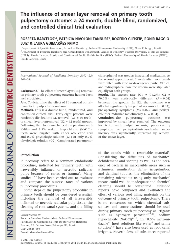 Smear Layer PDF Health Sciences Dental Anatomy