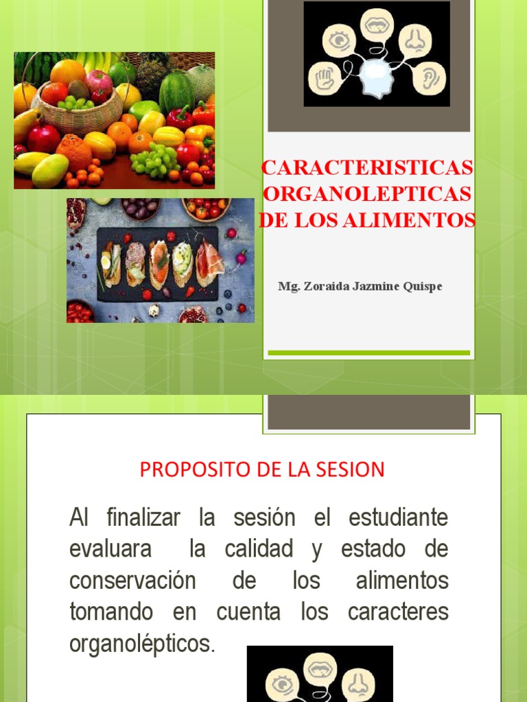 Características Organolépticas de Alimentos | PDF | Gusto | Comida y bebida