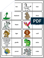Animals Vocabulary Esl Printable Dominoes Game For Kids
