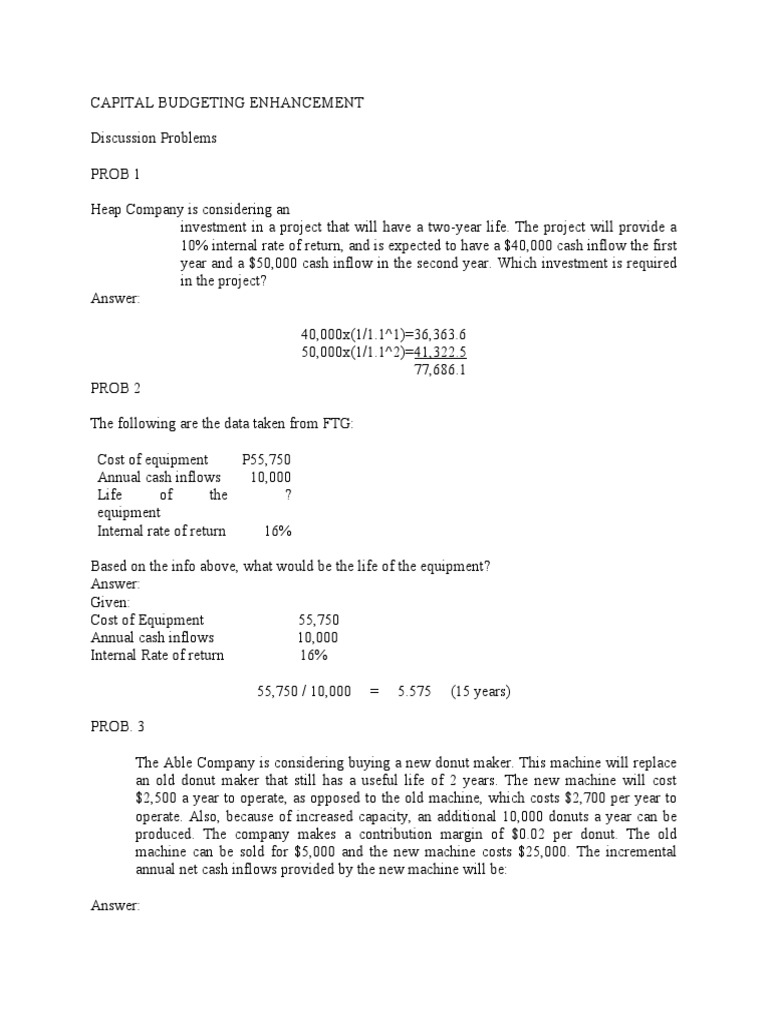 Capital Budgeting Investment Analysis | PDF | Net Present Value ...