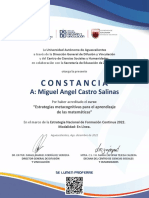 Constancia: A: Miguel Angel Castro Salinas