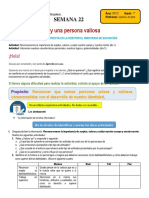 Soy Una Persona Valiosa: Semana 22