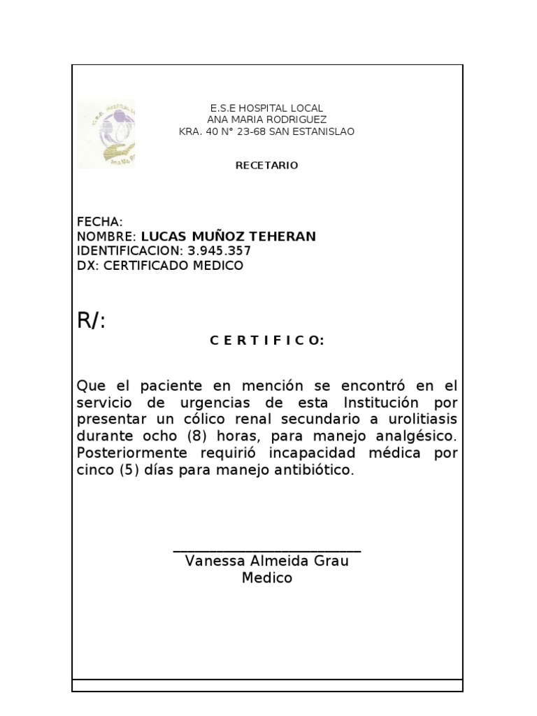 Certificados Medicos Robinson