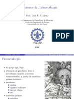 Fundamentos Da Pirometalurgia: Prof. Luiz T. F. Eleno