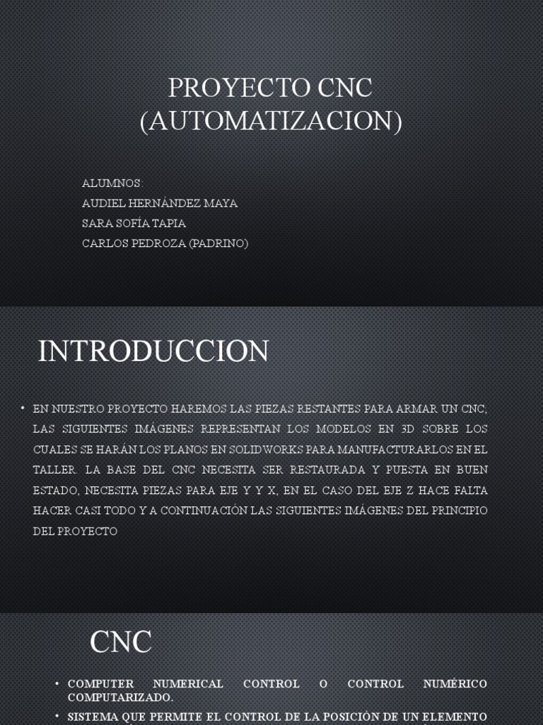 Proyecto Cnc Descargar Gratis Pdf Control Numerico Bienes
