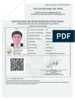 Certificado antecedentes policiales Lenin Gabriel Mamani Moreano