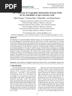 The Utilization of Geographic Information Systems (GIS) For The Suitability of Agro - Tourism Land