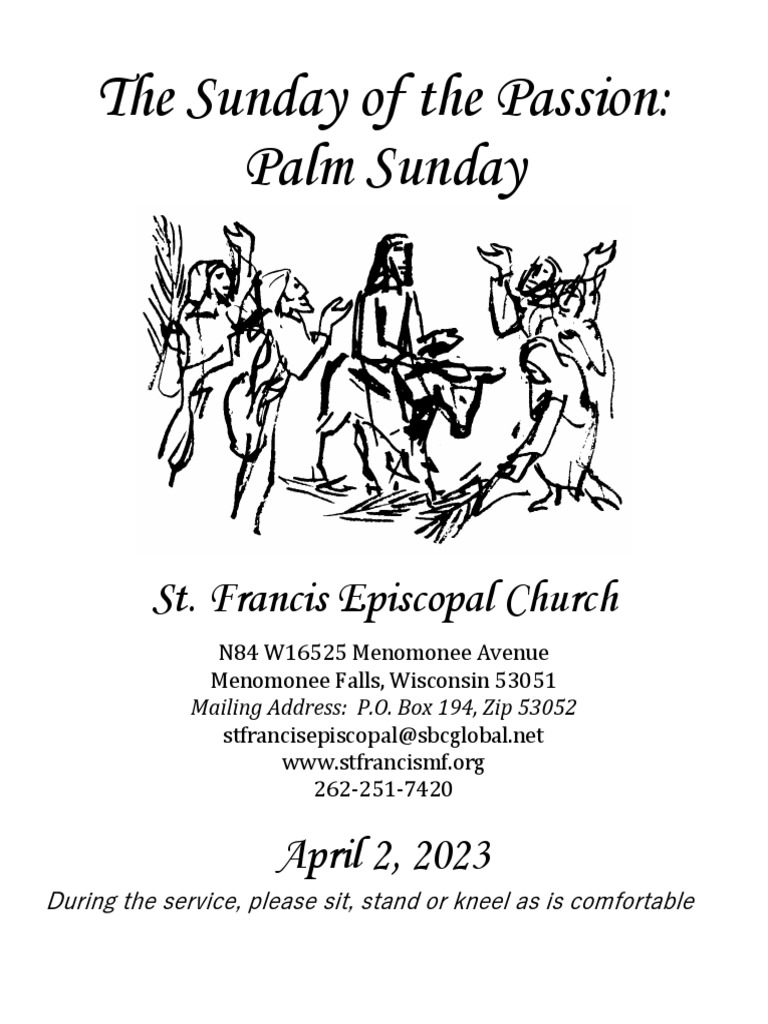 Bulletin Palm Sunday April 2, 2023 PDF Jesus Eucharist