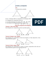 Triángulos congruentes y semejantes