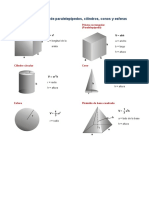 3.7 Área y Volumen de Paralelepípedos, Cilindros, Conos y Esferas