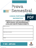 Prova semestral de Português e Matemática de 3o ano