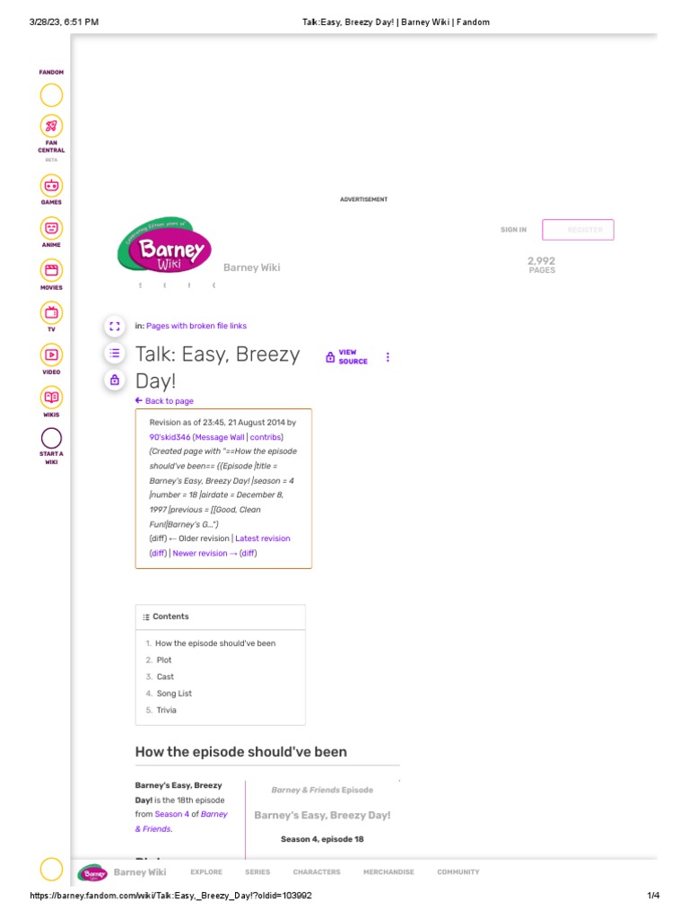 Talk Easy Breezy Day Barney Wiki Fandom PDF
