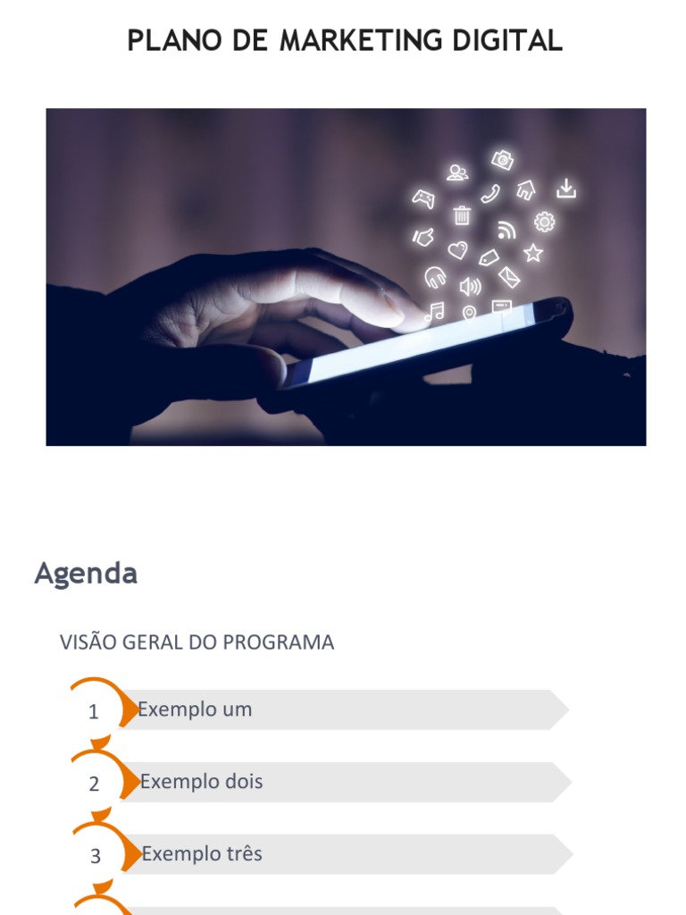 Modelo de Plano de Marketing Digital | PDF | Marketing | Comunicação