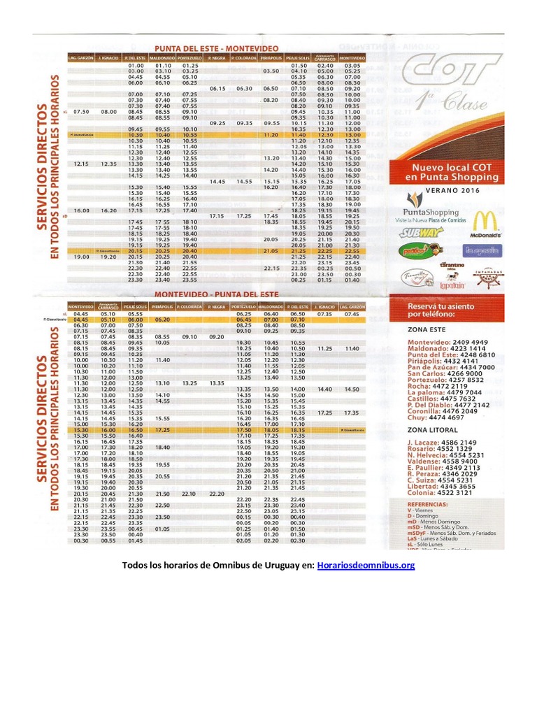 Horarios Cot | PDF